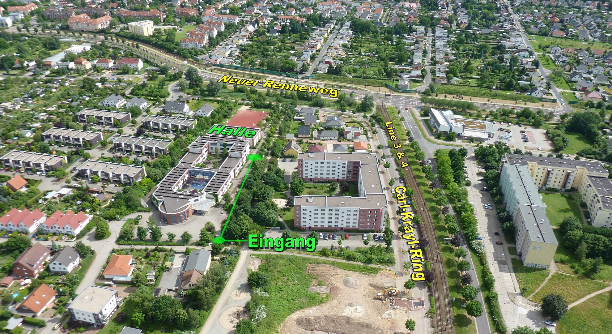 Hobbysporthalle Luftbild